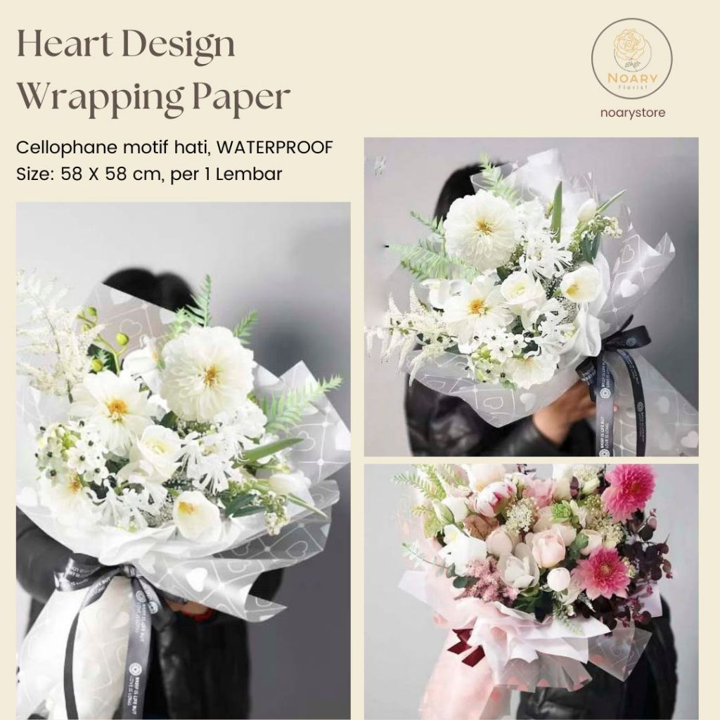 

HEART DESIGN WRAPPING PAPER / Kertas Buket