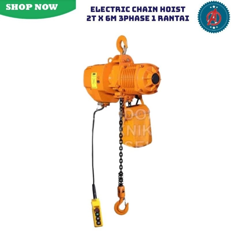 Electric Chain Hoist 2 Ton x 6 Meter, 3 Phase Chain Hoist Katrol Elektrik 2 Ton & 6 Meter.