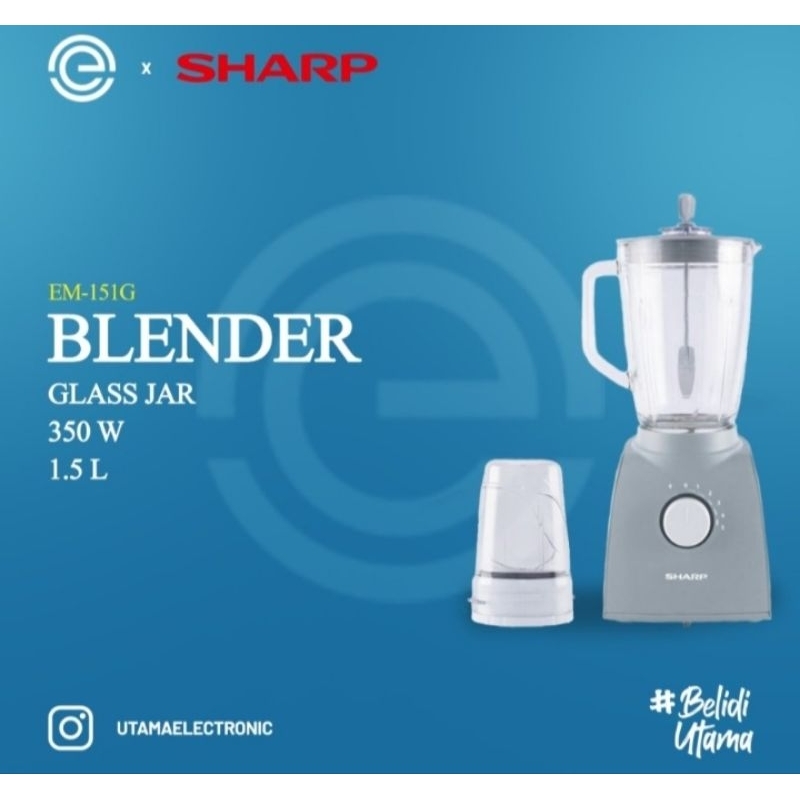 BLENDER SHARP EM 151G-GY 1,5 LITTER BLENDER KACA SHARP