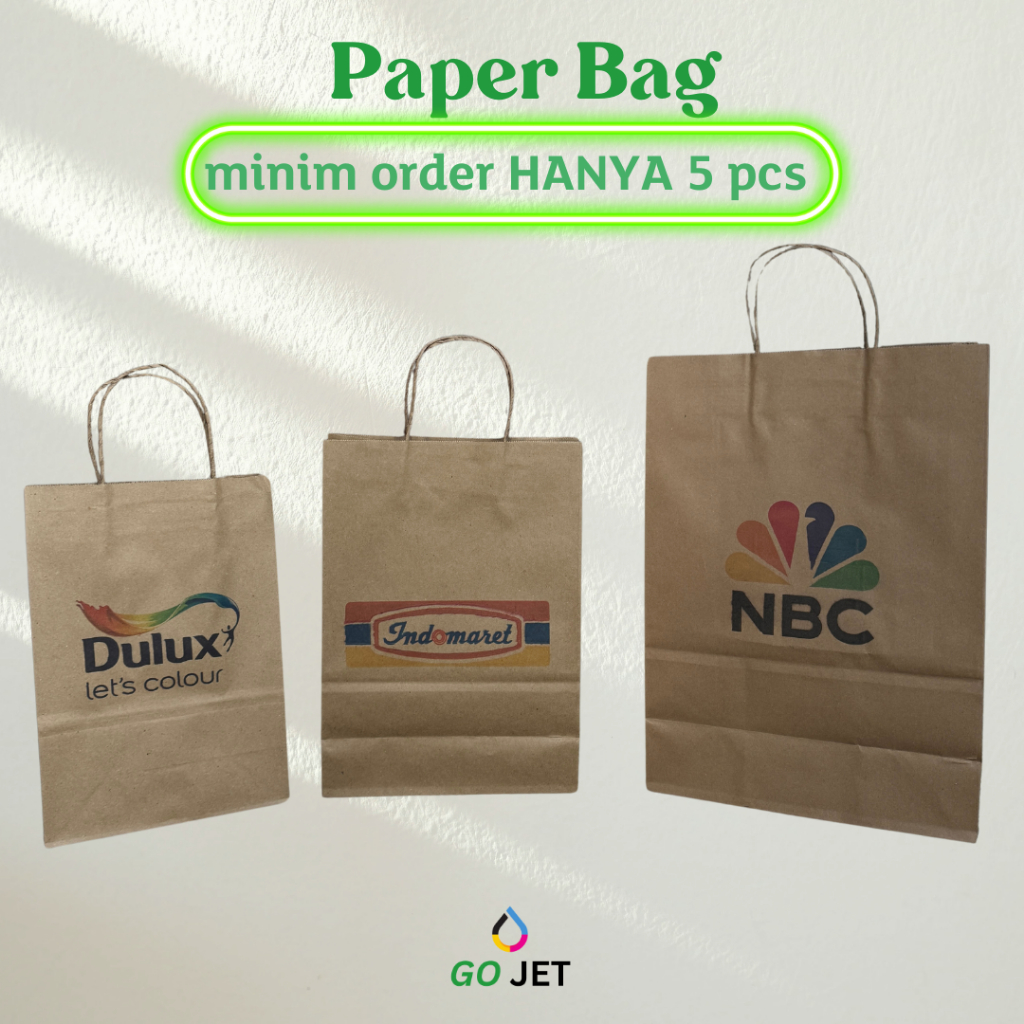 

Cetak Paper Bag Kraf Coklat Custom Full Color Warna Print