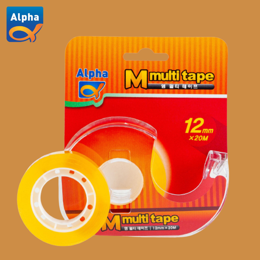 

[Alpha] Transparan Tape 12mm*20M + Dispenser / Solasi / Isolasi / Selotip