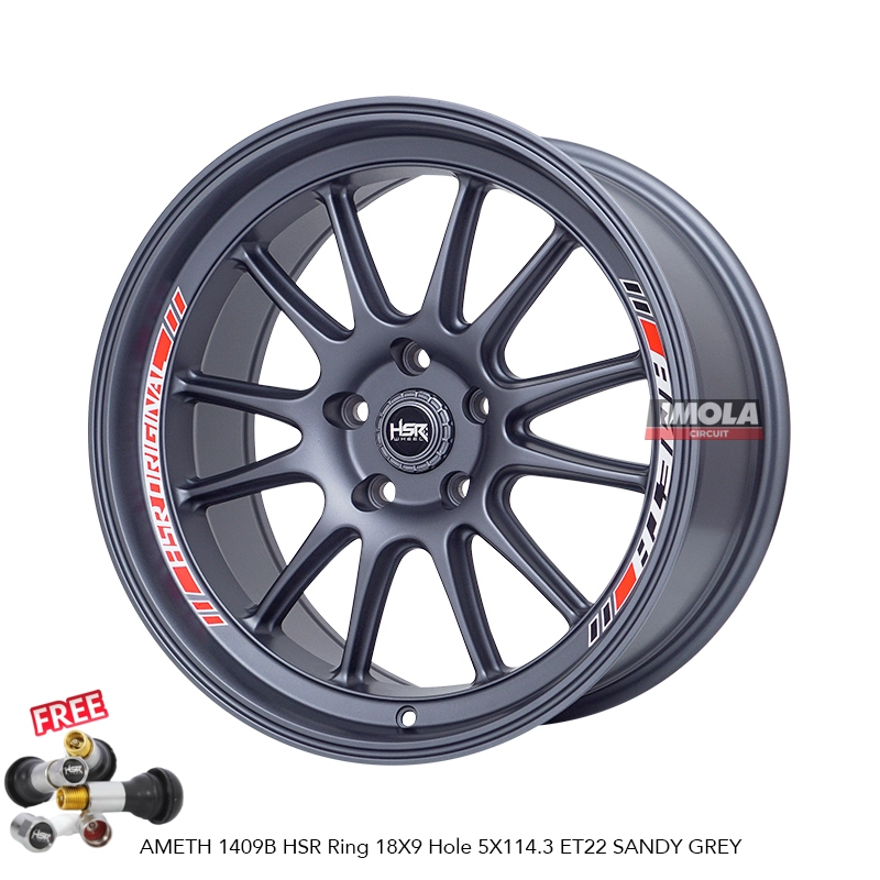 Velg Venom Samlong Ring 18 Mobil Innova HRV Xpander Rush Velg Mobil HSR AMETH R18 Lebar 9 Grey