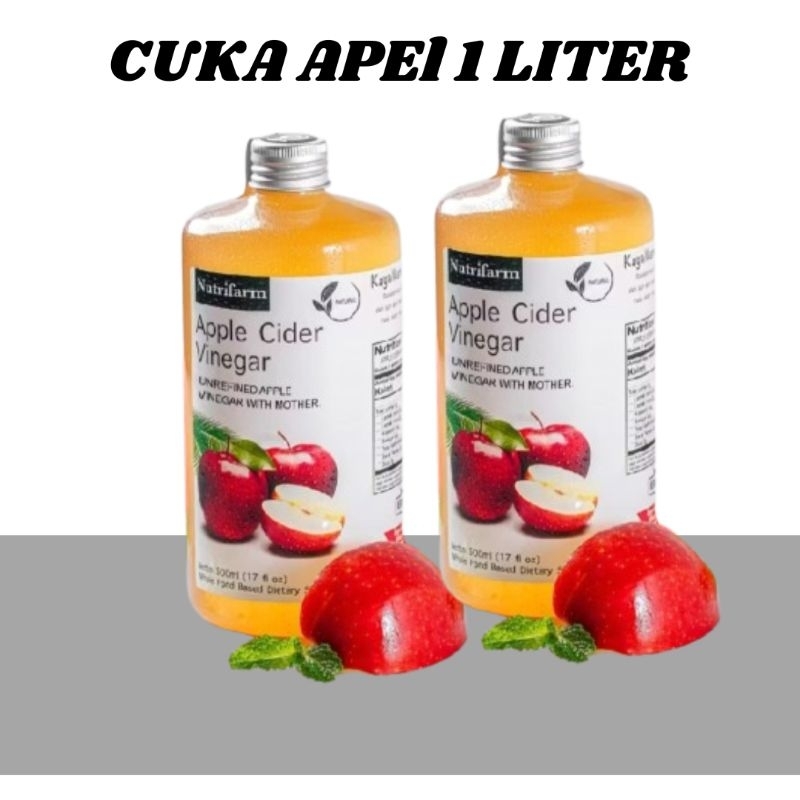 

Cuka Apel Organik Apple Cider Vinegar With Mother 1000ml / 1 Liter