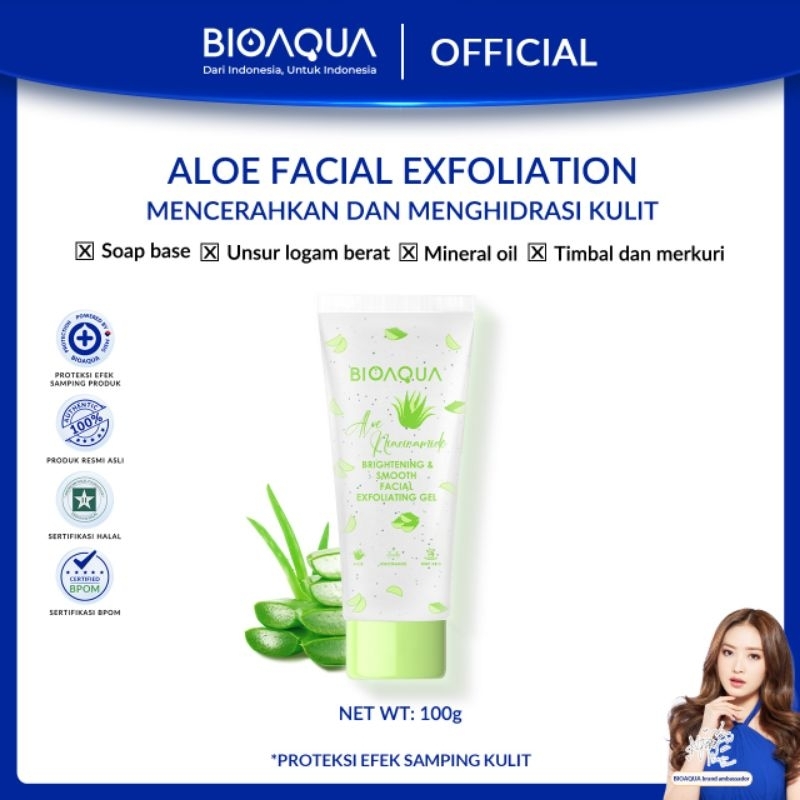 BIOAQUA eksfoliasi wajah Aloe/Peach Niacinamide Facial Exfoliating Gel deep peeling Brightening & Sm