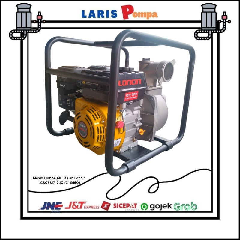 Mesin Pompa Air Sawah Loncin LC80ZB17-3.1Q (3" G160)