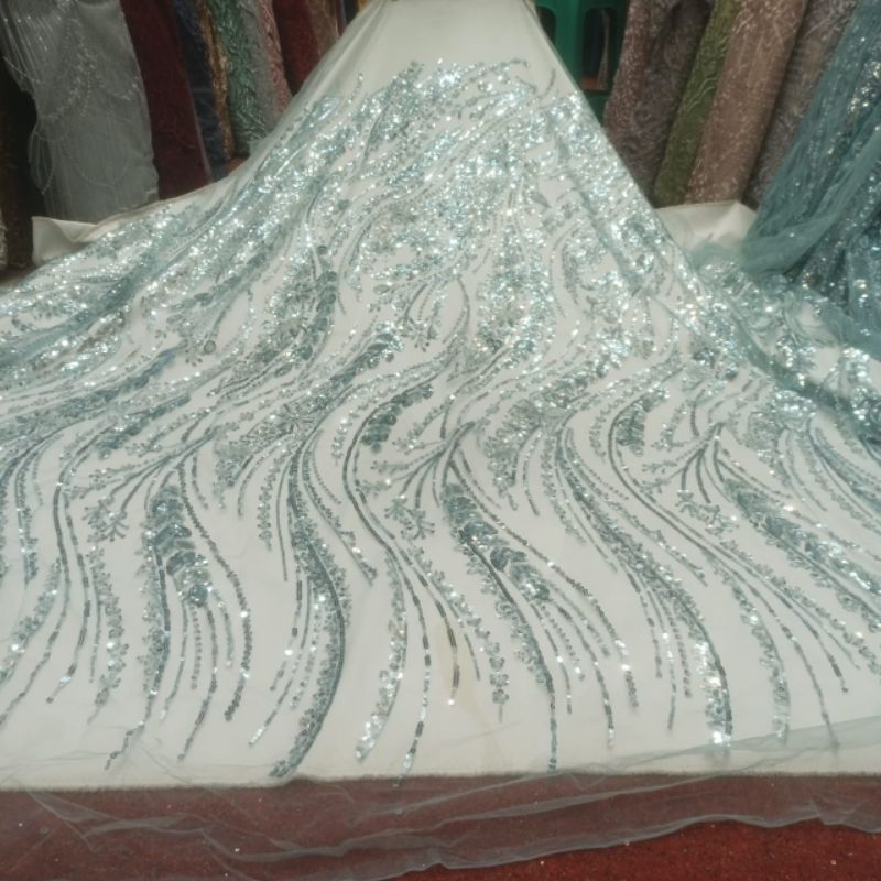 tile payet full tile akar payet mewah kain payet