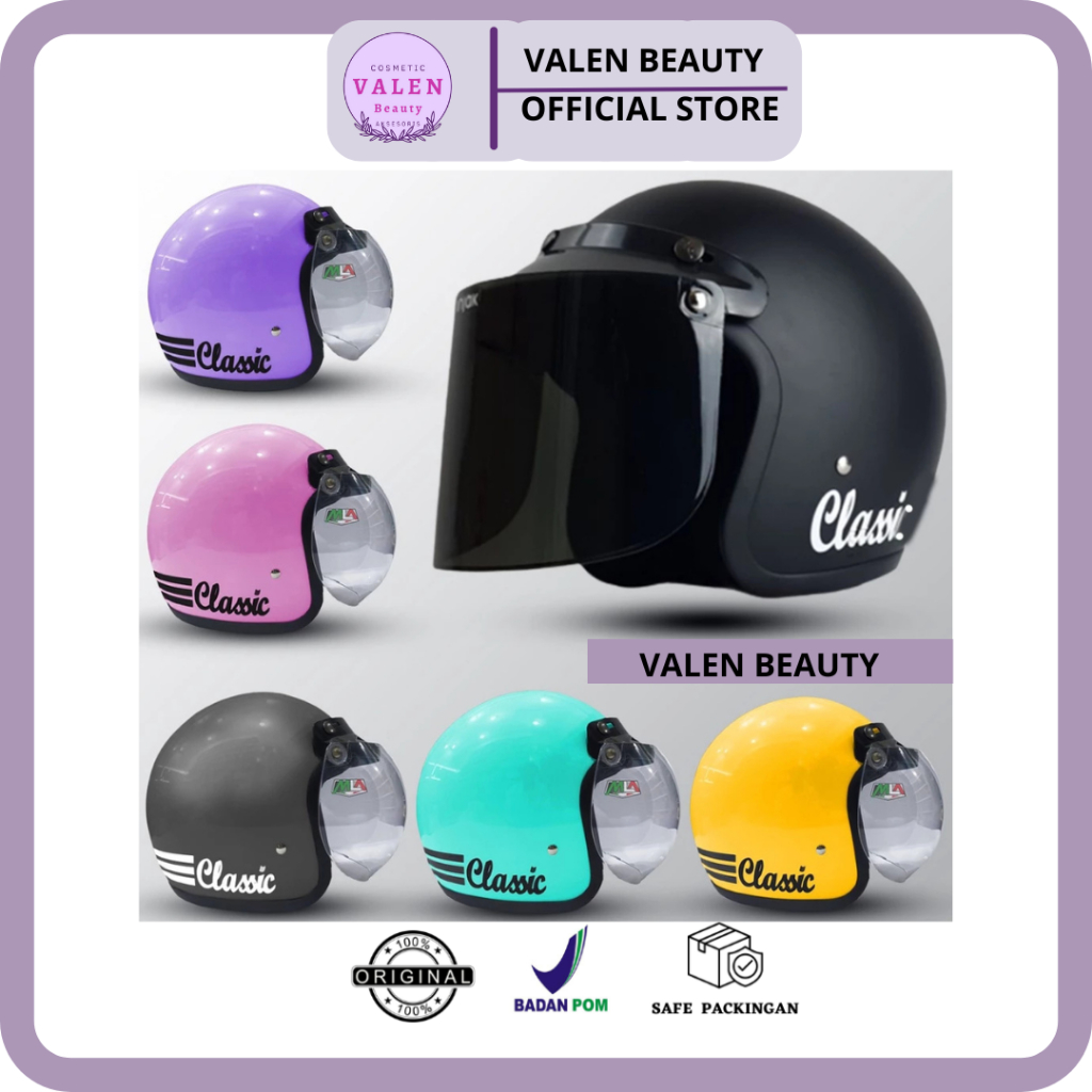 HELM sepeda motor BOGO KBR POLOS KACA RIBEN SNI