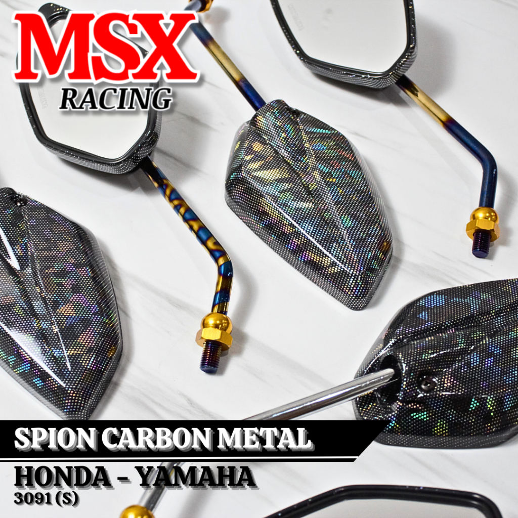 Spion Carbon Metal MSX Spion Motor Oval Lancip Spion Gagang Panjang Universal Motor