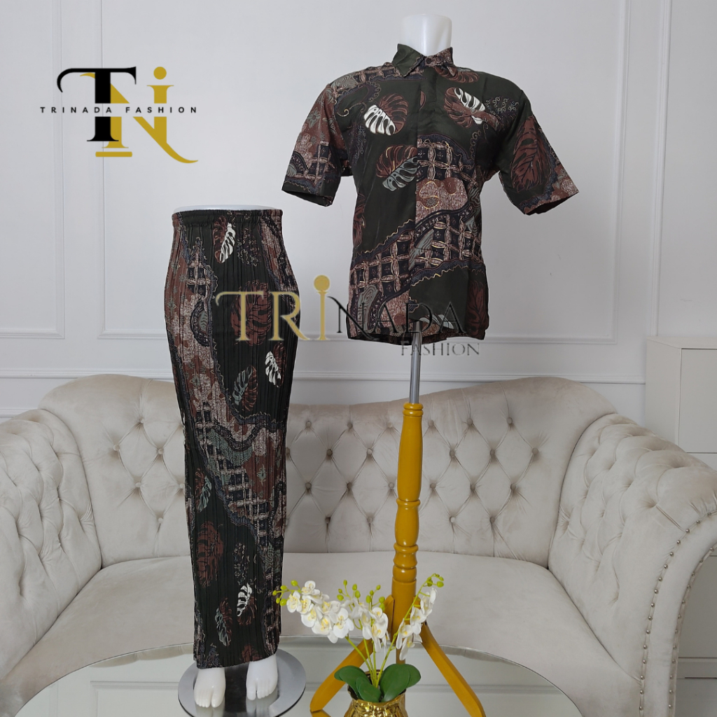 yu7 Trinada Fashion - <AJ Army> Baju Batik Keluarga - Batik Couple - Batik Pria - Batik Wanita - Rok