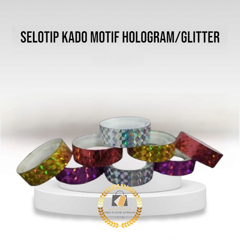 

Selotip Kado Motif Hologram Glitter