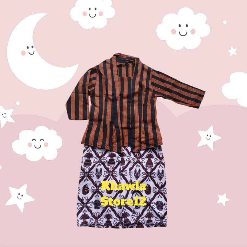 Setelan Kebaya Lurik Anak Perempuan/Pakaian Adat Jawa Anak