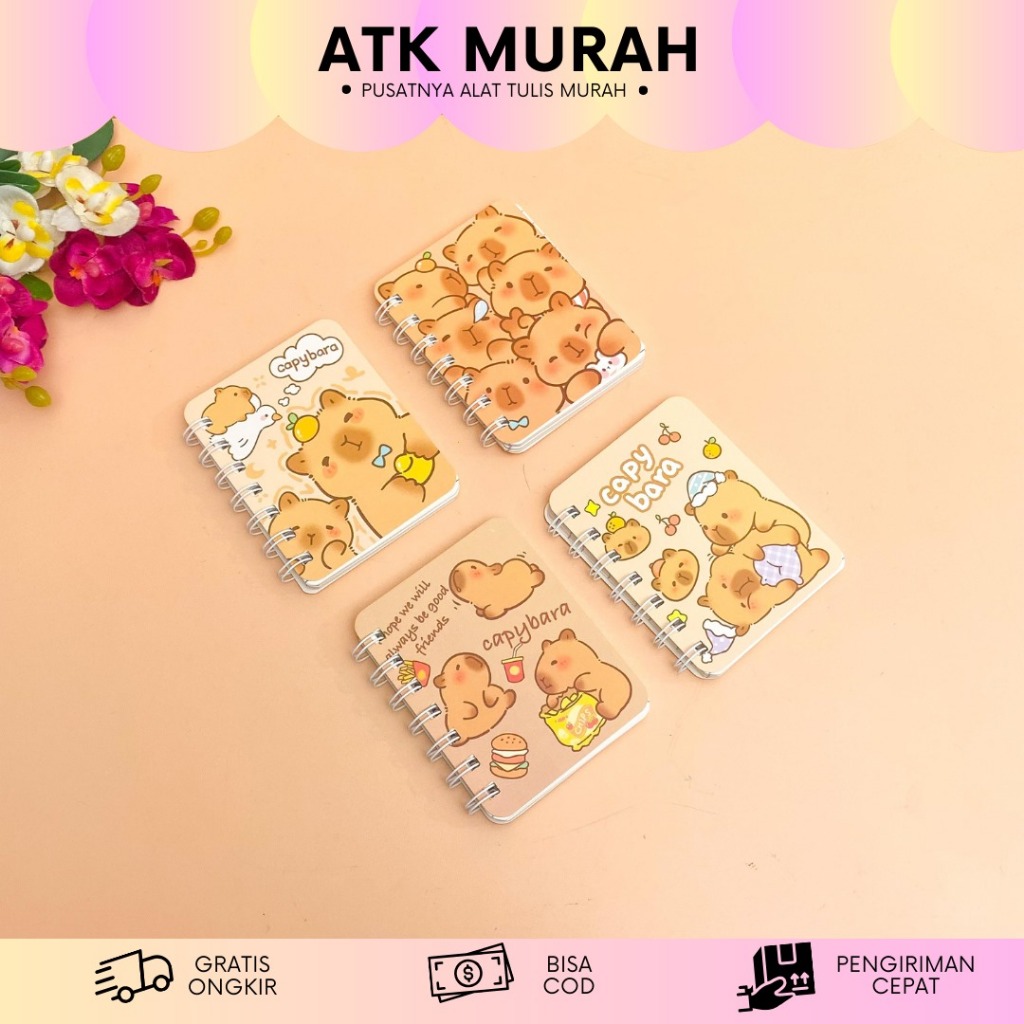 

BUKU BINDER SPIRAL A7 CAPYBARA BK-1574 Capybara Cappibara kapibara termurah bagus lucu