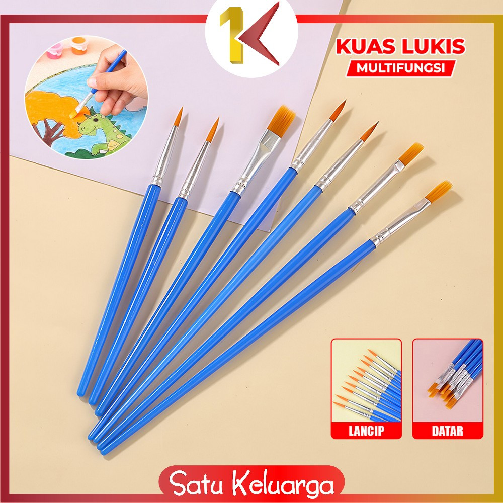 

SK-A98 Kuas Lukis Cat Air Paint Brush Nilon Ujung Pointed dan Flat / Kuas Kecil Lancip Datar Art Brush Cat Minyak Akrilik