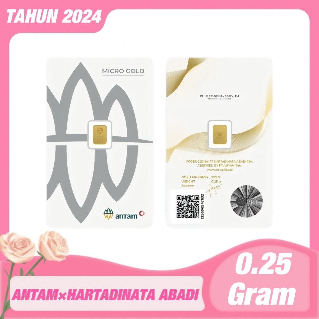 Micro Gold Logam Mulia Antam Press ( LM ) Emas 0.25GR 0.25 Gram