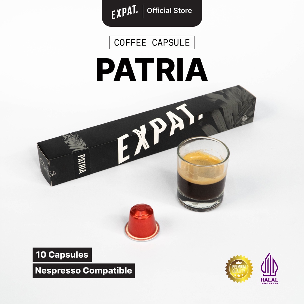 

Expat Roasters Specialty Coffee Patria Coffee Capsule Compatible / Kopi Kapsul - 10 Capsules
