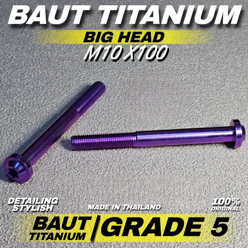 baut probolt titanium 10x100 drat 14 panjang 10 cm payung big head