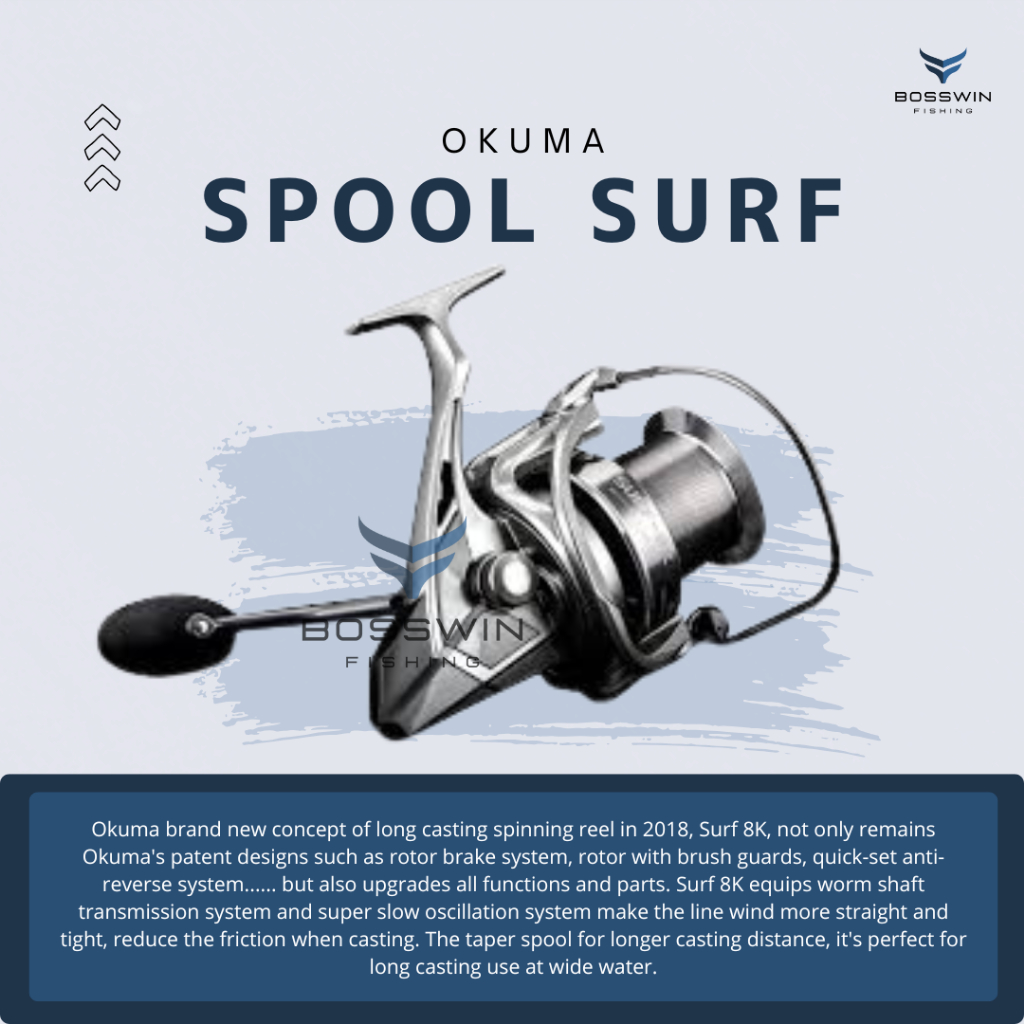 REEL PANCING OKUMA SURF 8K LONG SPOOL COCOK BUAT MANCING PASIRAN SALT WATER