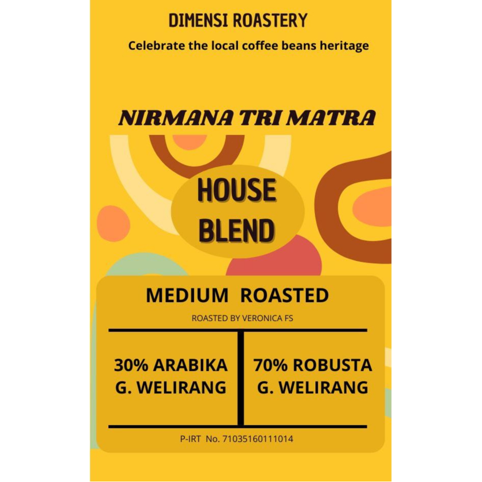 

DIMENSI ROSTERY, ESPRESSO BLEND NIRMANA TRI MATRA BIJI KOPI 1KG 70/30 , ES KOPI SUSU, FOR ESPRESSO BASED, - 1000gr