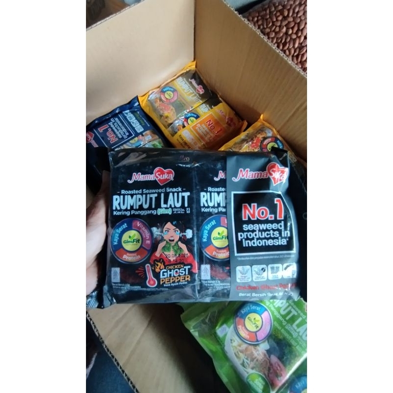 

MamaSuka - Rumput Laut Kering Panggang Ghost Pepper 4,5gr