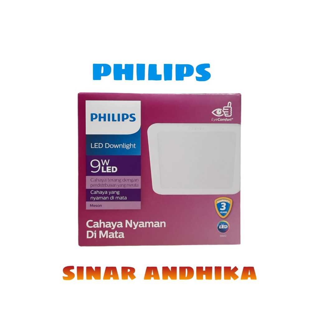 Lampu LED Downlight Philips Kotak Meson 9 Watt 59451