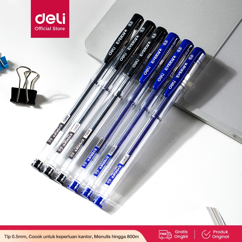 Deli Pulpen Gel / Gel Pen 0.5 mm Nyaman Digenggam EG65 1 PCS