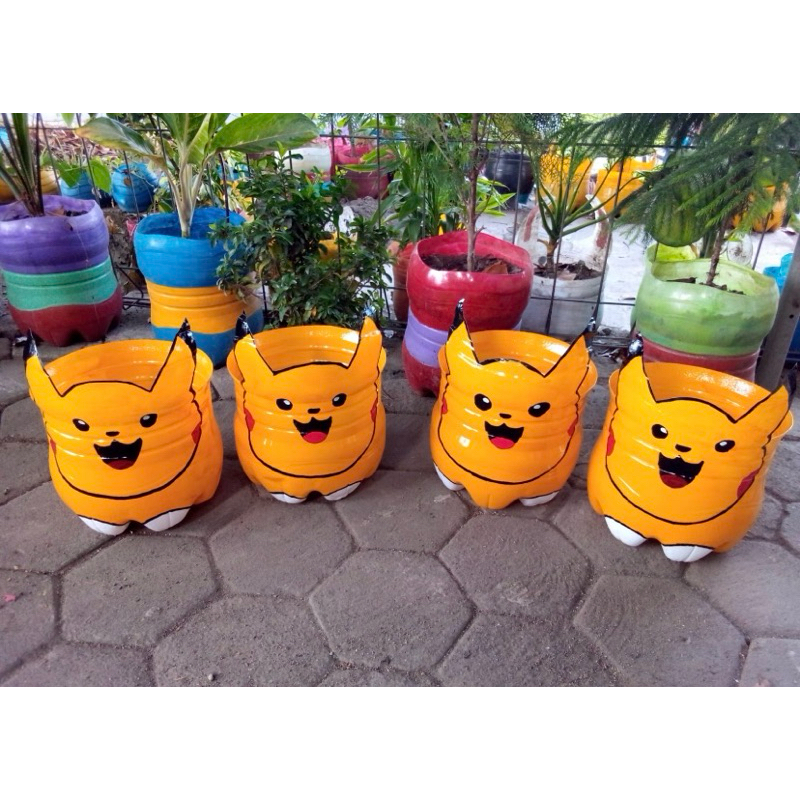 Prakarya Pot dari Galon le minerale 15Lt karakter Pokemon