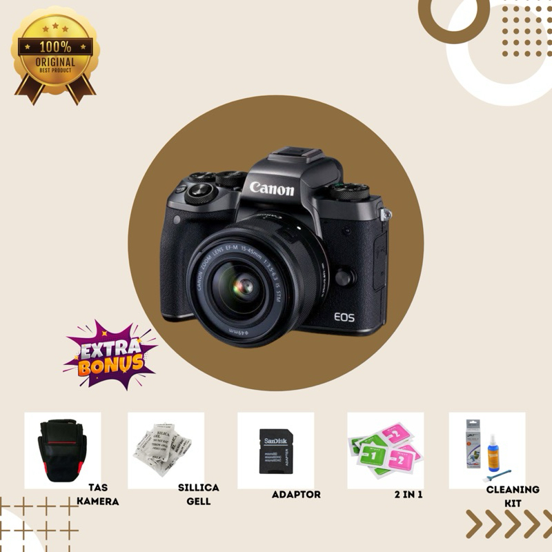 [KAMERA MIRRORLESS] CANON EOS M5 BLACK MULUS SECOND BERGARANSI