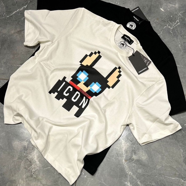 KODE U8H ICON DOG  HONGKONG BRAND PASANGAN FAMILY KELUARGA AYAH ANAK KIDS KNIT TOP KAOS OVERSIZE BAJ