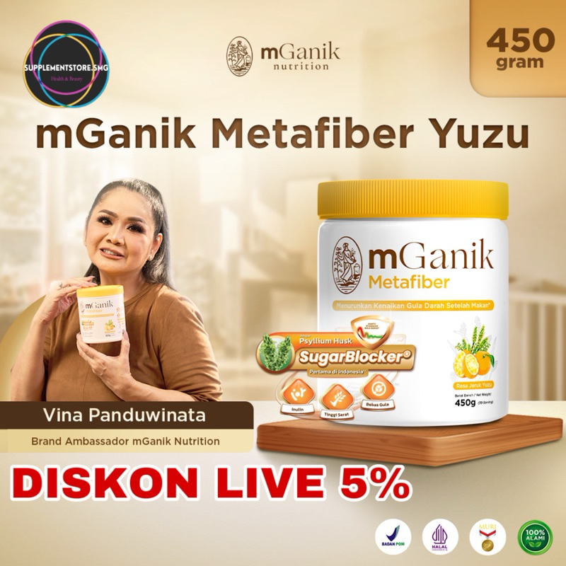 

[FREE GIFT!] mGanik Metafiber 450gr Yuzu Jeruk SUGAR BLOCKER+ Suplemen Serat Diabetes Fiber HALAL BPOM