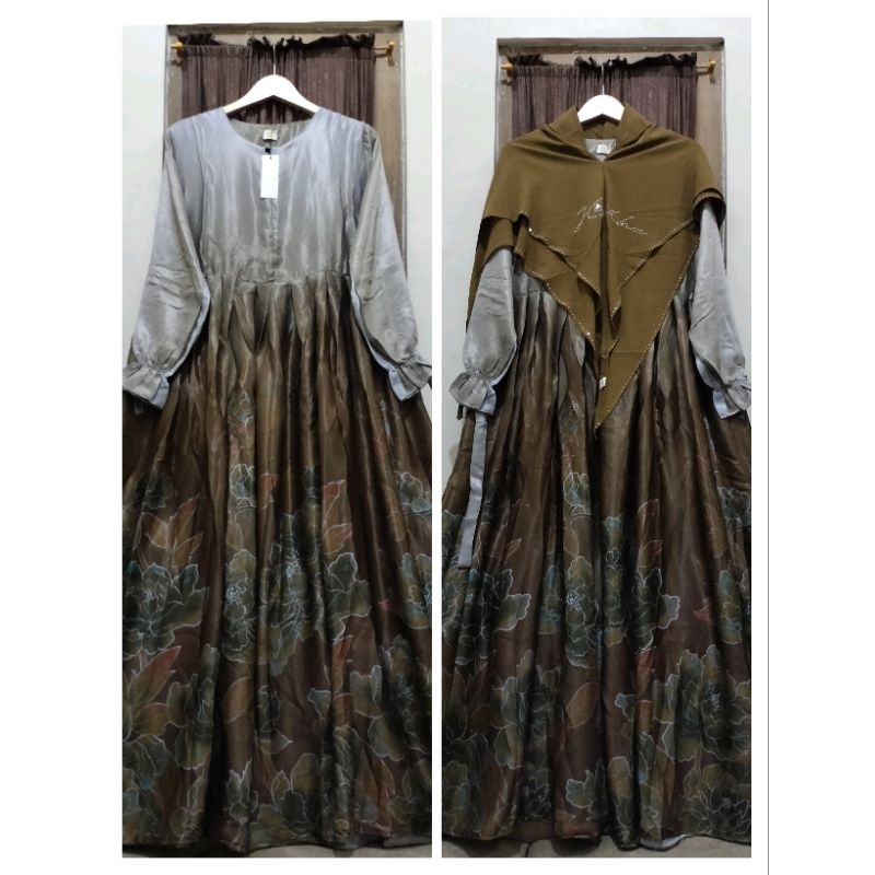 Dress gamis midi maxy DRESS EXRISS KEYKHA PREMIUM