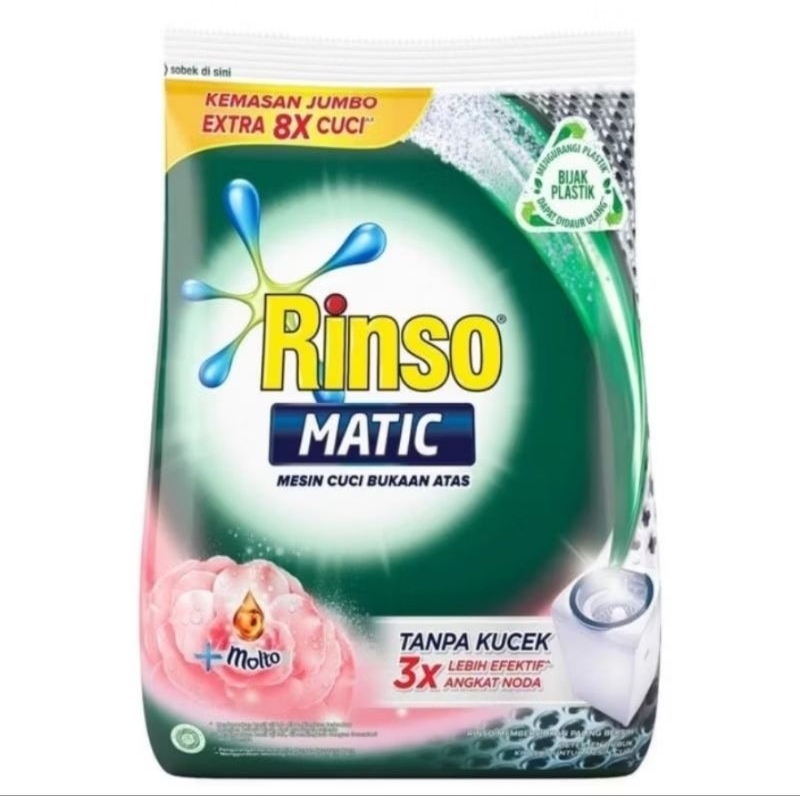 RINSO MATIC BUBUK 1.8 KG BUKAAN ATAS / Rinso Matic + molto Bubuk 1,8kg ( HARGA CUCI GUDANG )