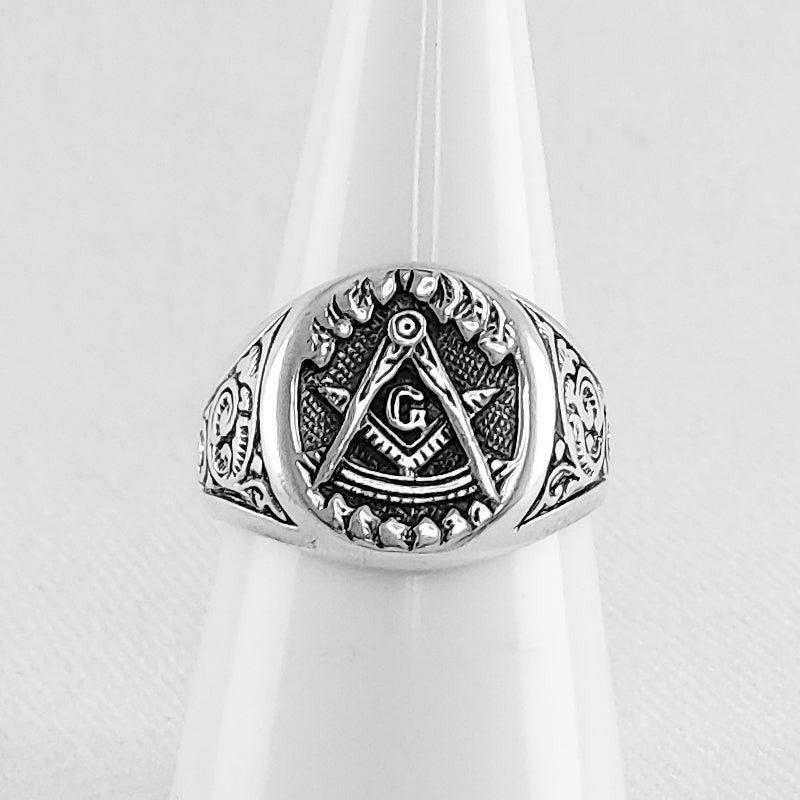 Masonic Symbol Ring / Masonic Freemason Cincin Desain Jangka Resizable