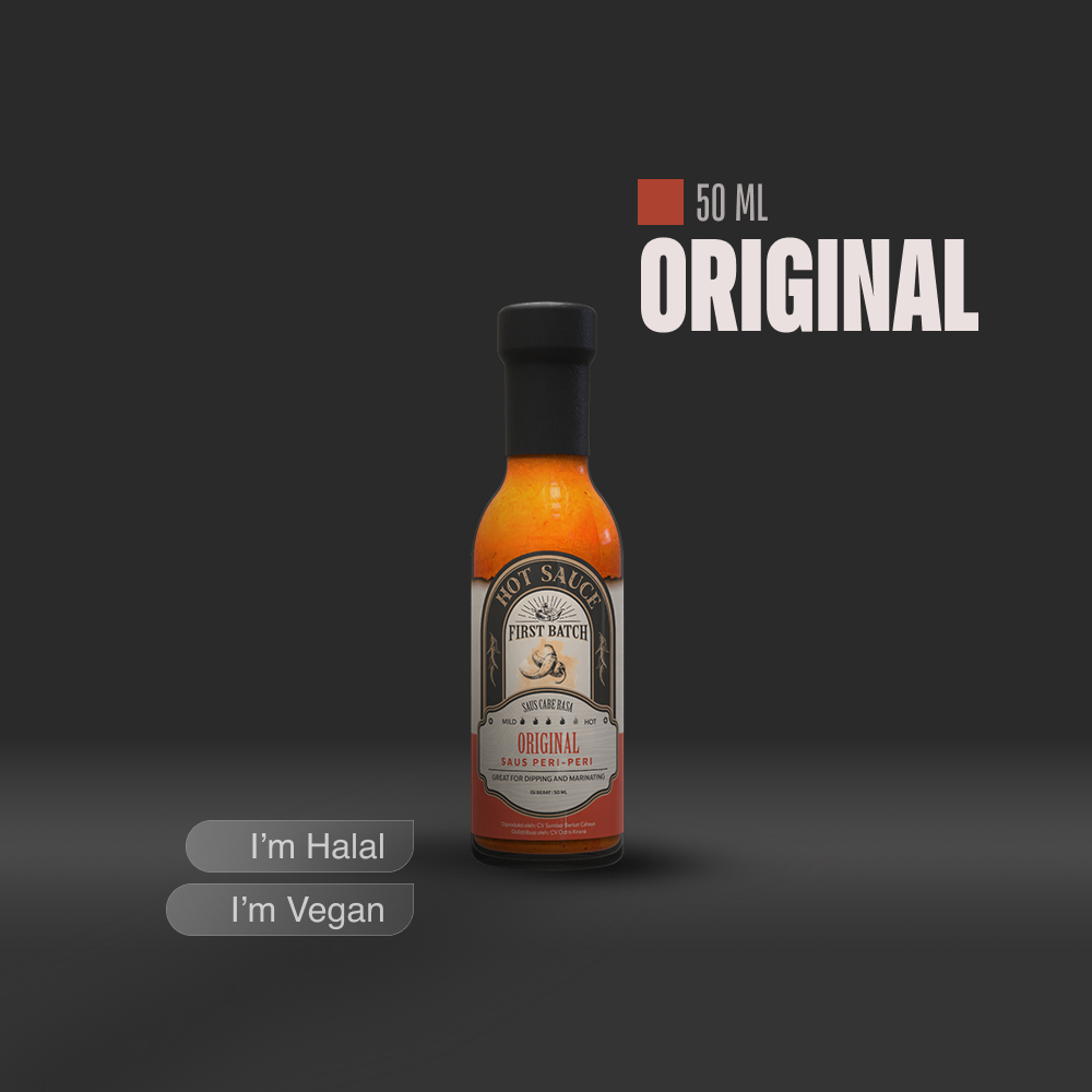 

JKL First Batch Hot Sauce Saus Pedas Halal Vegan Enak Rasa Orinal Asap Wasabi Kopi BPOM 50 mL