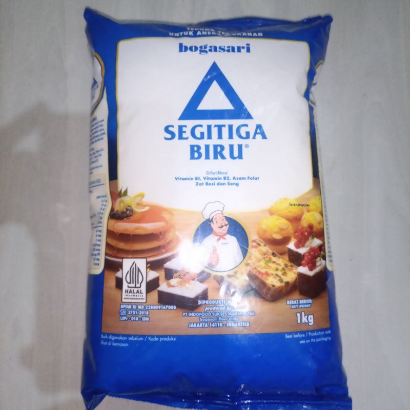 

Tepung Terigu Bogasari Segitiga Biru Premium 1 kg