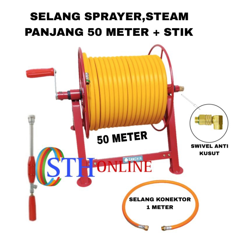 Selang sprayer 50 meter komplit stik pendek 1