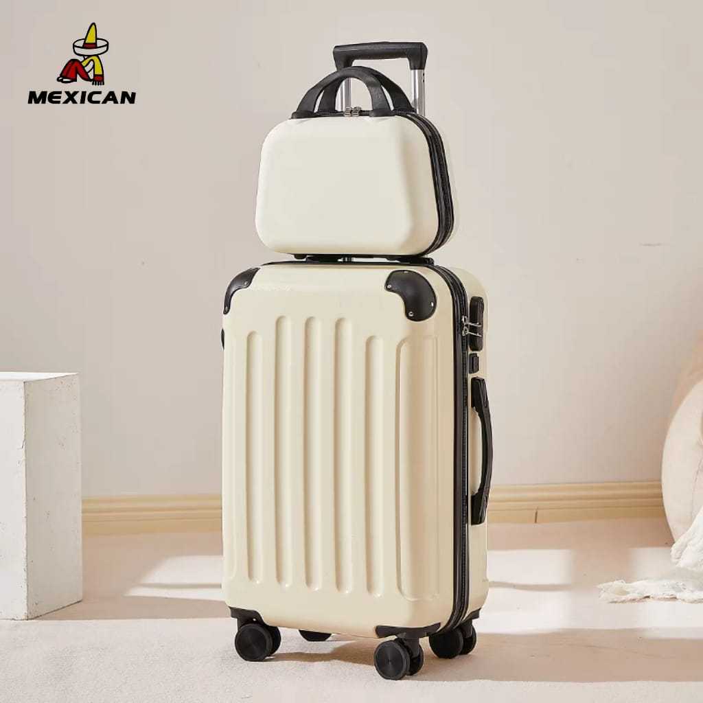 Mexican Koper kabin 20 inch klasik Tas Travel bag Ringan Beroda Empat dan Bisu 22 inch Koper ABS ant