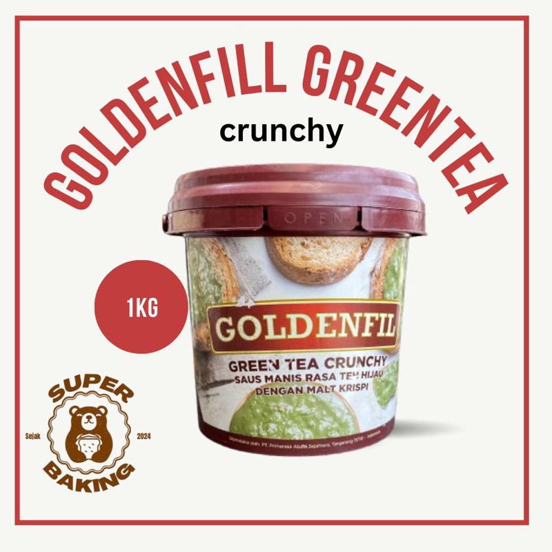 

GOLDENFIL GREEN TEA CRUNCHY 1kg Selai Matcha Green Tea