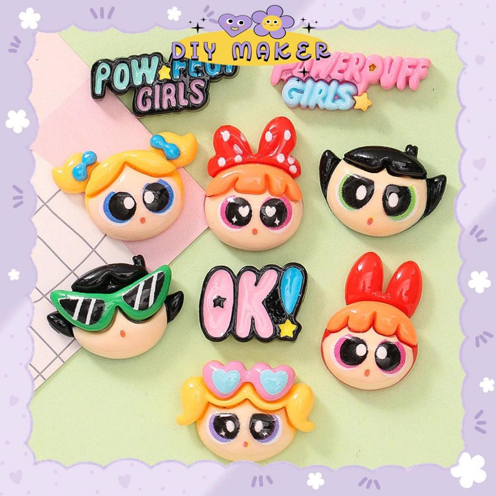 

DM Clay Bros Pin Stiker 3D Aksesoris DIY Gantungan Botol Minum Karakter Powerpuff Girls Dekor 3D-022