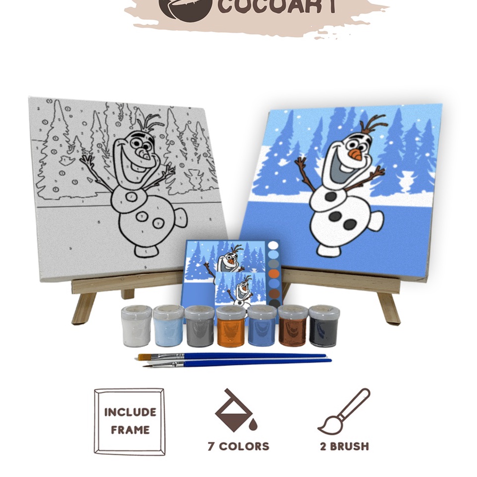 

KODE P55S Paint By Number Kit Winter Olaf Coartid I Kanvas 2 x 2 cm