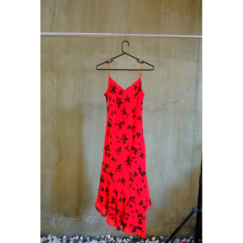 Eddy P Chandra Long Red Party Asymmetrical Dress Baju Pesta Terusan Merah Imlek CNY Christmas Natal