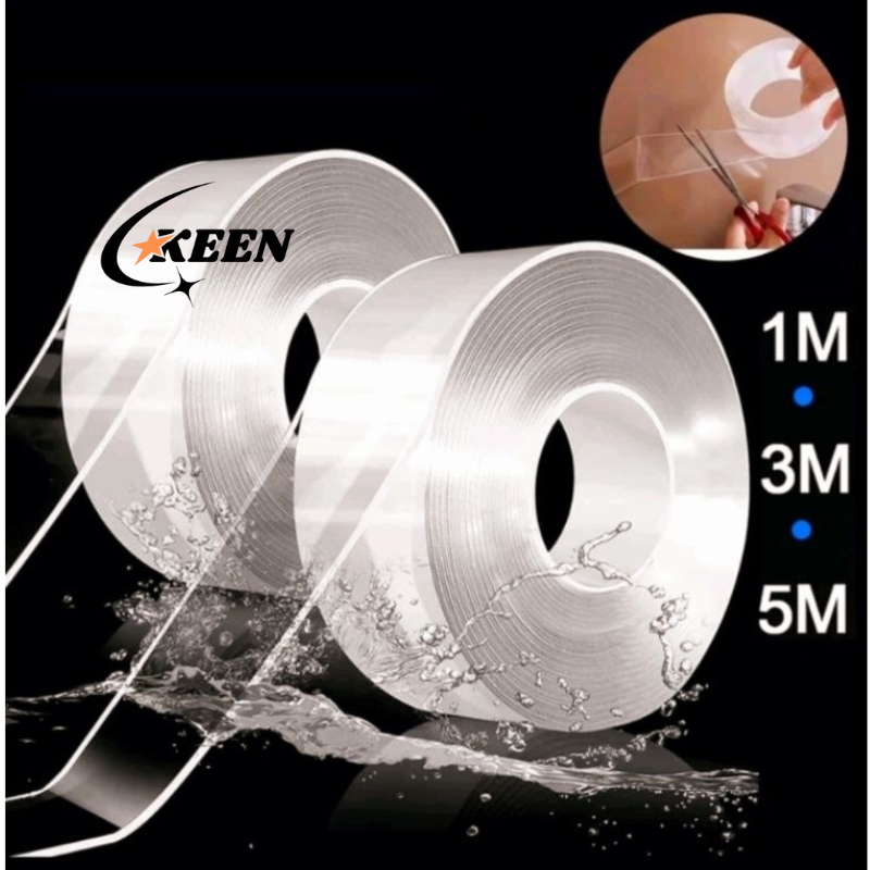 

【KEEN】Nano Tape Double Tape Isolasi 2 Sisi Kuat Dicuci Tanpa bekas 1M