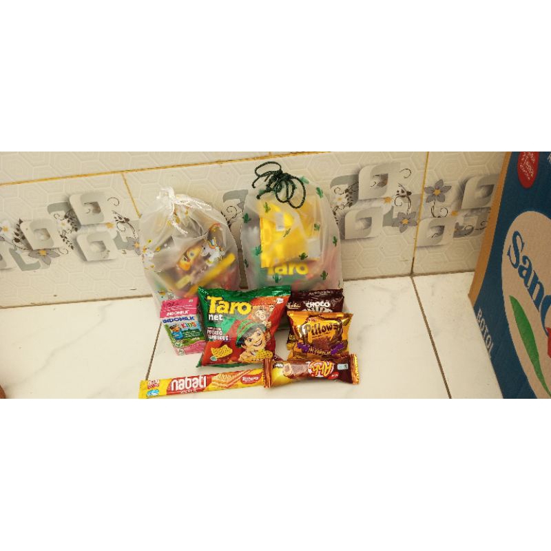 

Hampers Snack Ultah Anak Pouch Serut CB/Bingkisan Snack