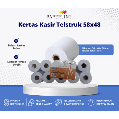 

PAPERLINE - Kertas Kasir Telstruk 58 x 48 mm 1PLY / Print Thermal