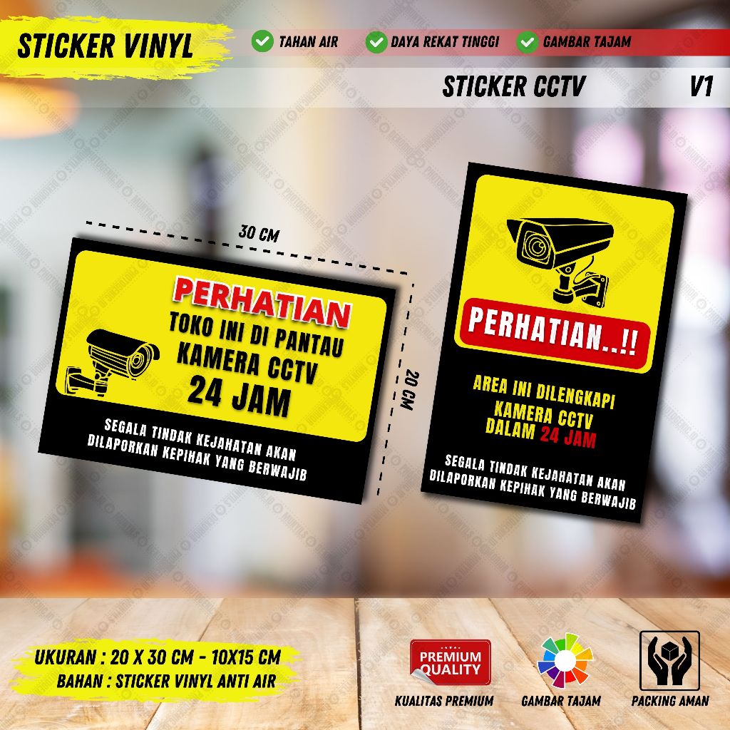 

Stiker Pantauan CCTV 24 Jam / Sticker CCTV 24 Jam / Stiker Label CCTV STICKER VINYL WATERPROFF