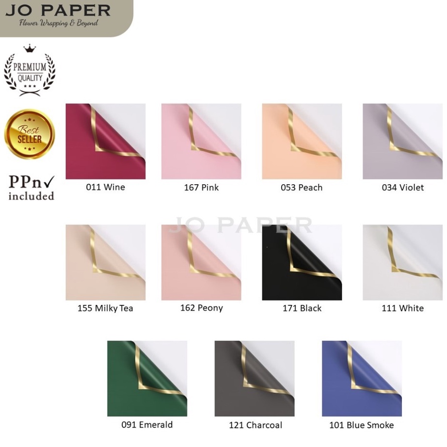 

Grosir Unik 5 LEMBAR Flower Wrapping Paper Varian List Gold Solid Emas Kertas Buket Bunga Florist Kertas Kado
