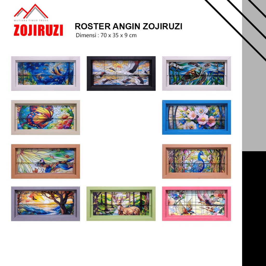 Roster Angin PVC Zojiruzi Modern dan Minimalis | Bisa custom gambar dan ukuran