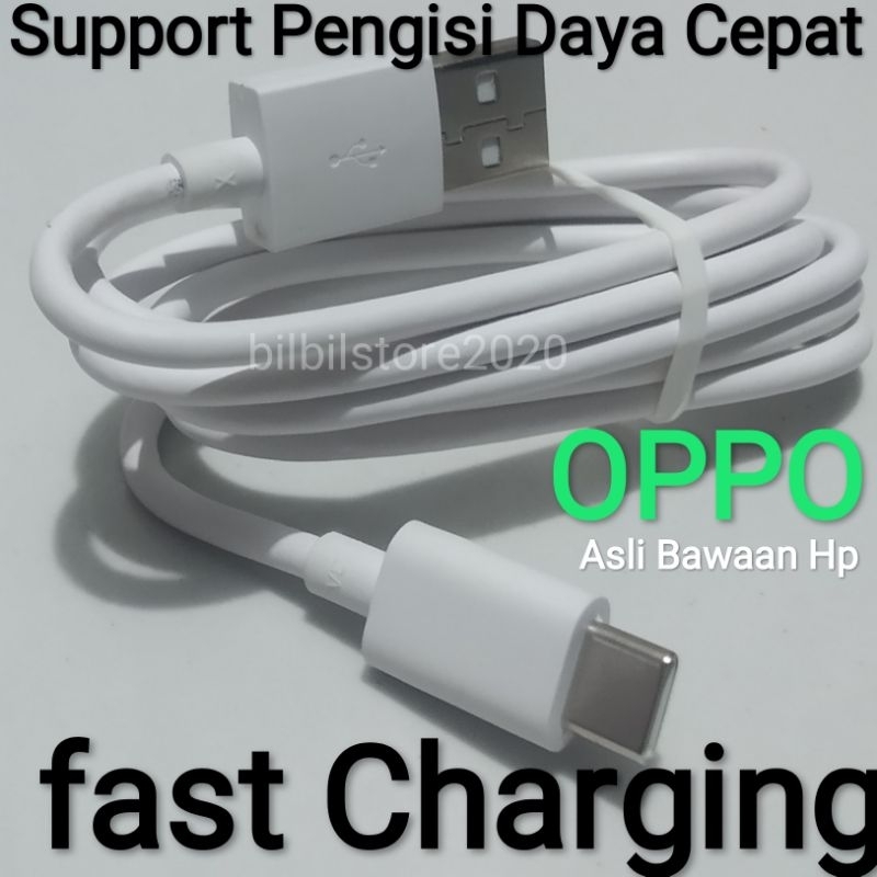 Kabel Data Oppo Type C Asli Bawaan Hp Copotan Original 100% A16 A5 A9 A18 A54 A92 A53 A52 Reno 4f US