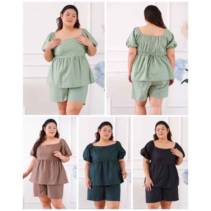 EILA BIGSIZE SET LINEN RAMI BANGKOK SABRINA PLUS SIZE