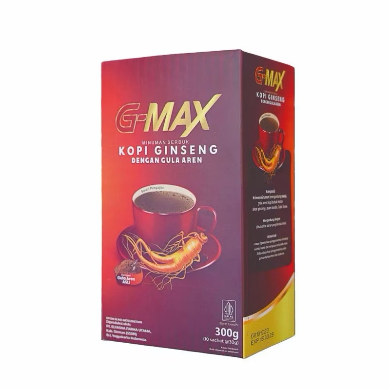 

G-Max Kopi Ginseng Rasa Gula Aren - 1 Box (10 Sachet) Gmax Kopi Original
