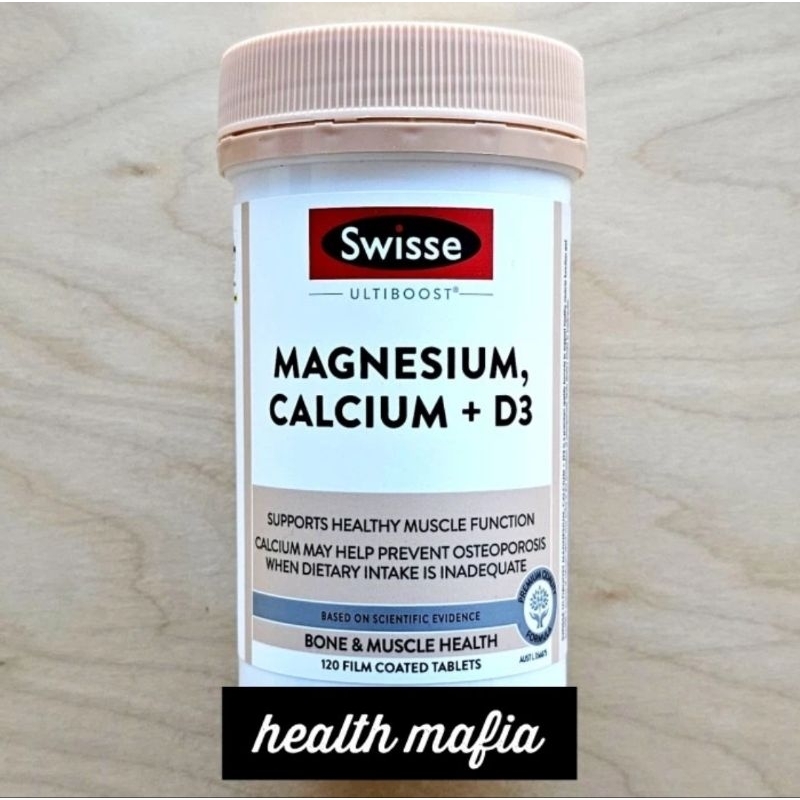 Swisse Ultiboost Magnesium, Calcium + D3 120 Tablets